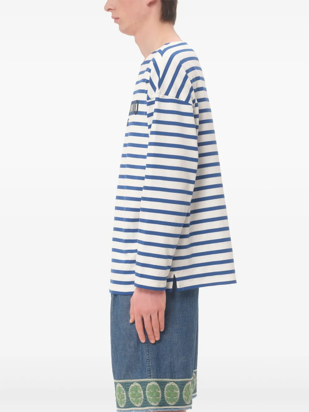 Valentino Garavani Gestreept T-shirt met Chez-print Blauw