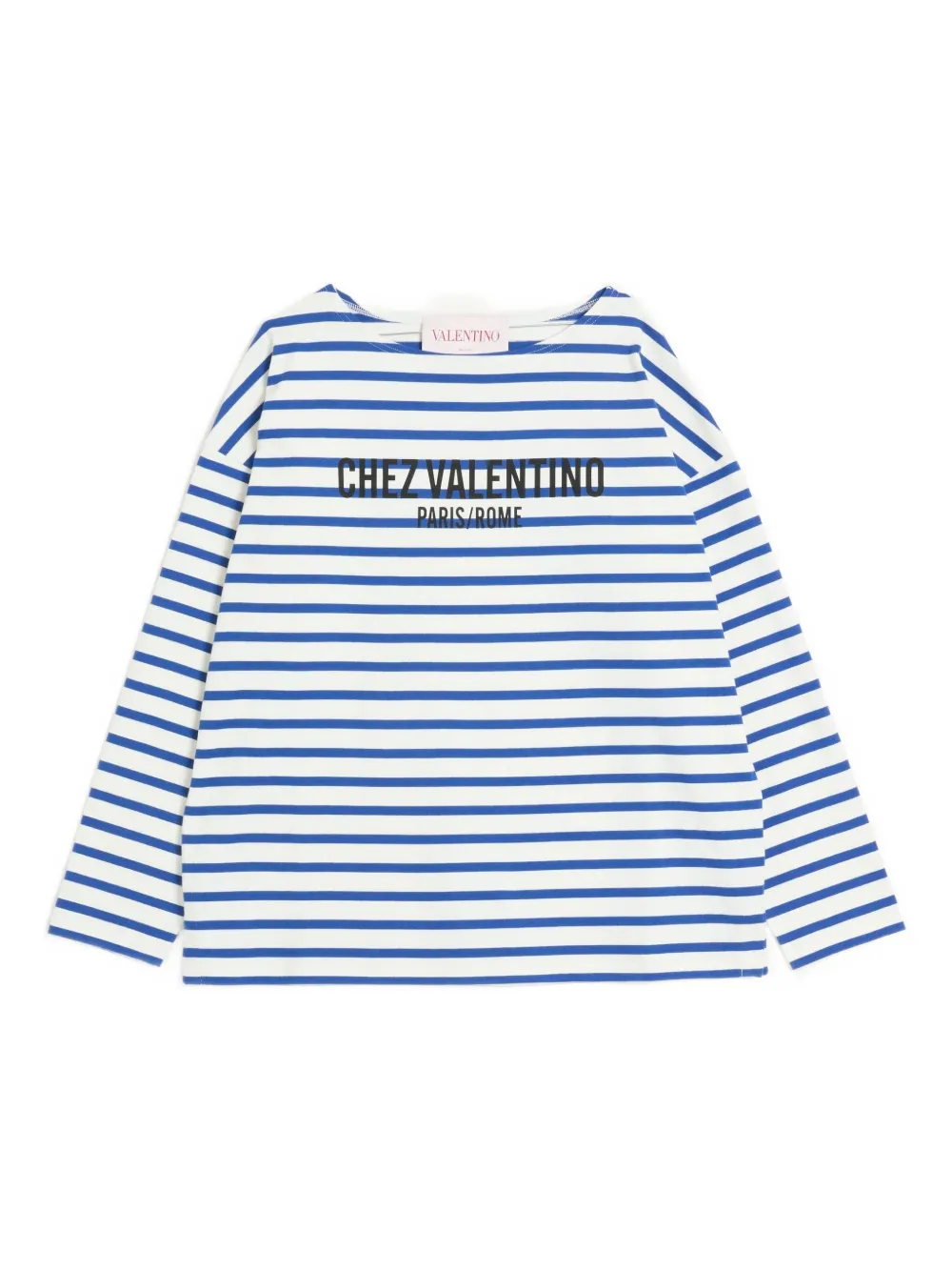 Valentino Garavani シェ ストライプ Tシャツ - ブルー Valentino Garavani シェ ストライプ Tシャツ - ブルー