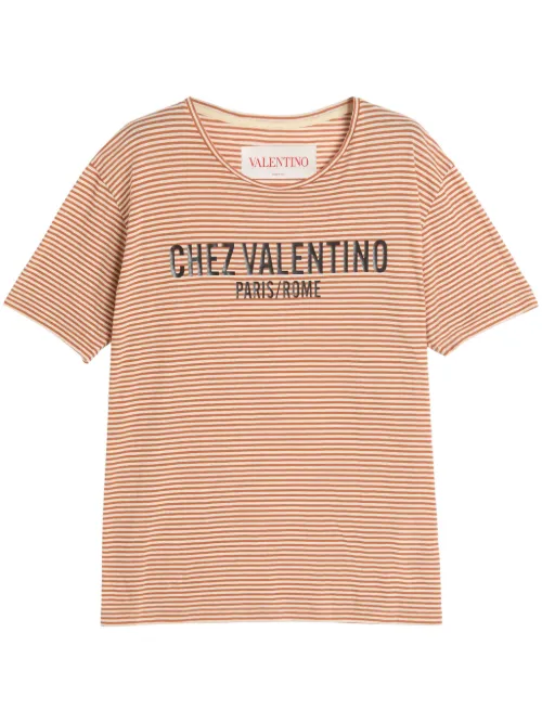 T-shirt rayé à imprimé Chez - Valentino Garavani - Modalova