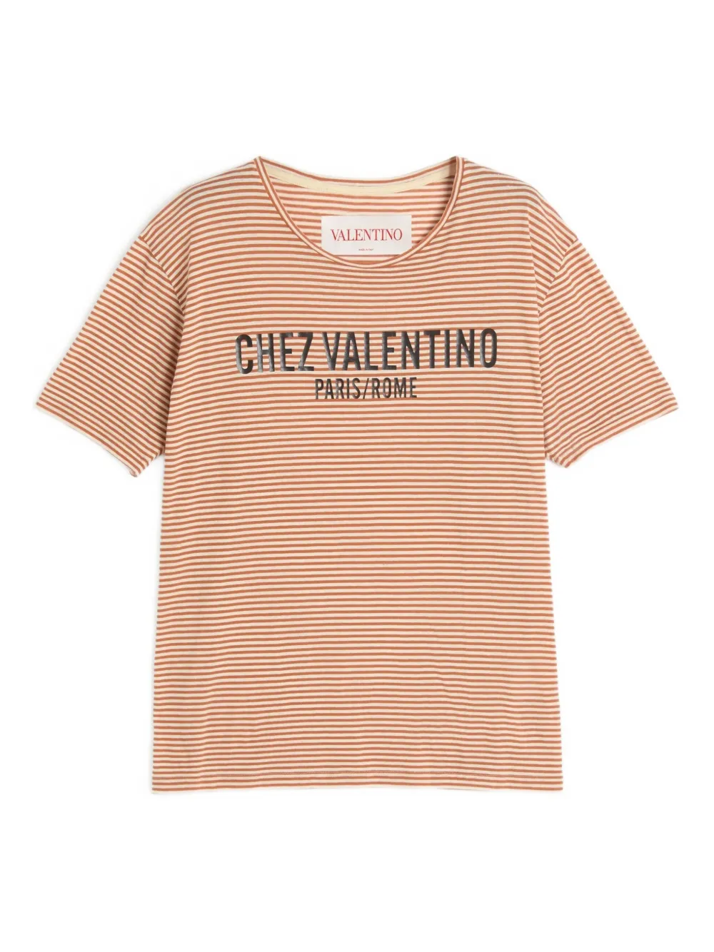 Valentino Garavani シェ ストライプ Tシャツ - オレンジ Valentino Garavani シェ ストライプ Tシャツ - オレンジ