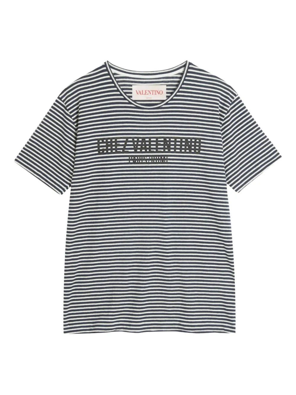Valentino Garavani Gestreept T-shirt met Chez-print Zwart