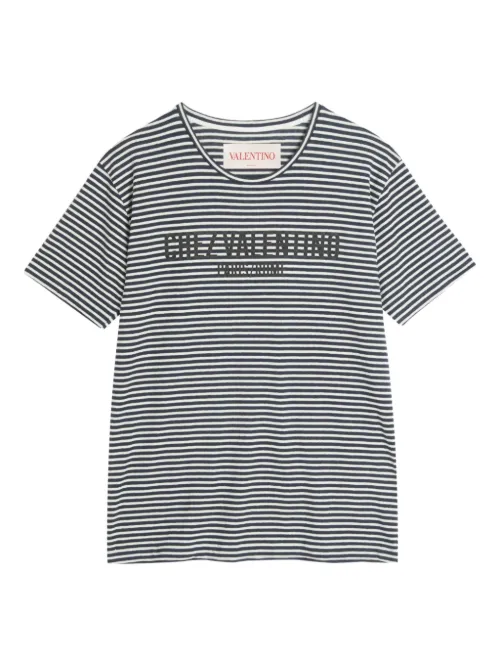 T-shirt rayé à imprimé Chez - Valentino Garavani - Modalova