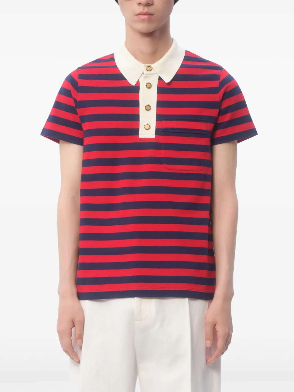 Valentino Garavani Gestreept poloshirt Rood
