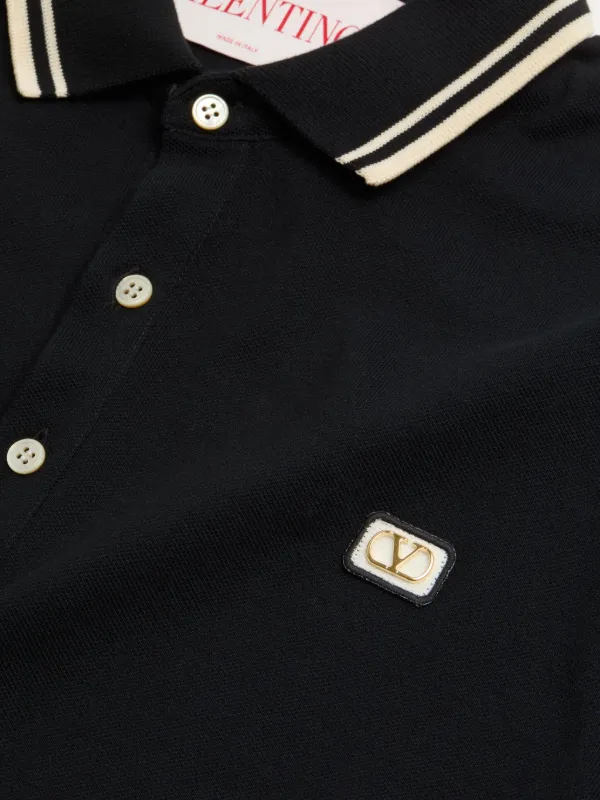 VALENTINO VLTN ロゴ　ポロシャツ　M ブラック VALENTINO - VALENTINO VLTN ロゴ ポロシャツ M ブラックの通販