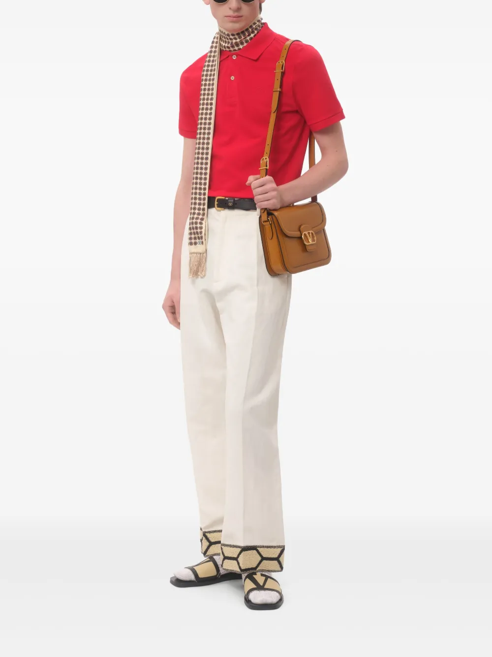 Valentino Garavani VLogo-embroidered polo shirt - Rood