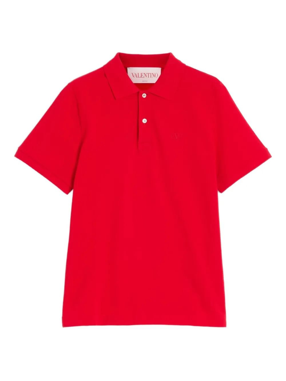 Valentino Garavani VLogo-embroidered polo shirt - Rosso
