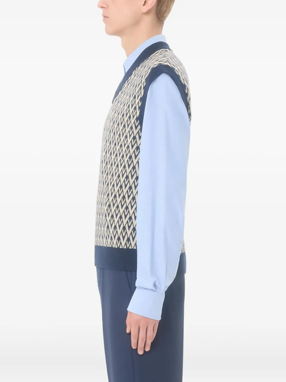 Toute La V jacquard vest