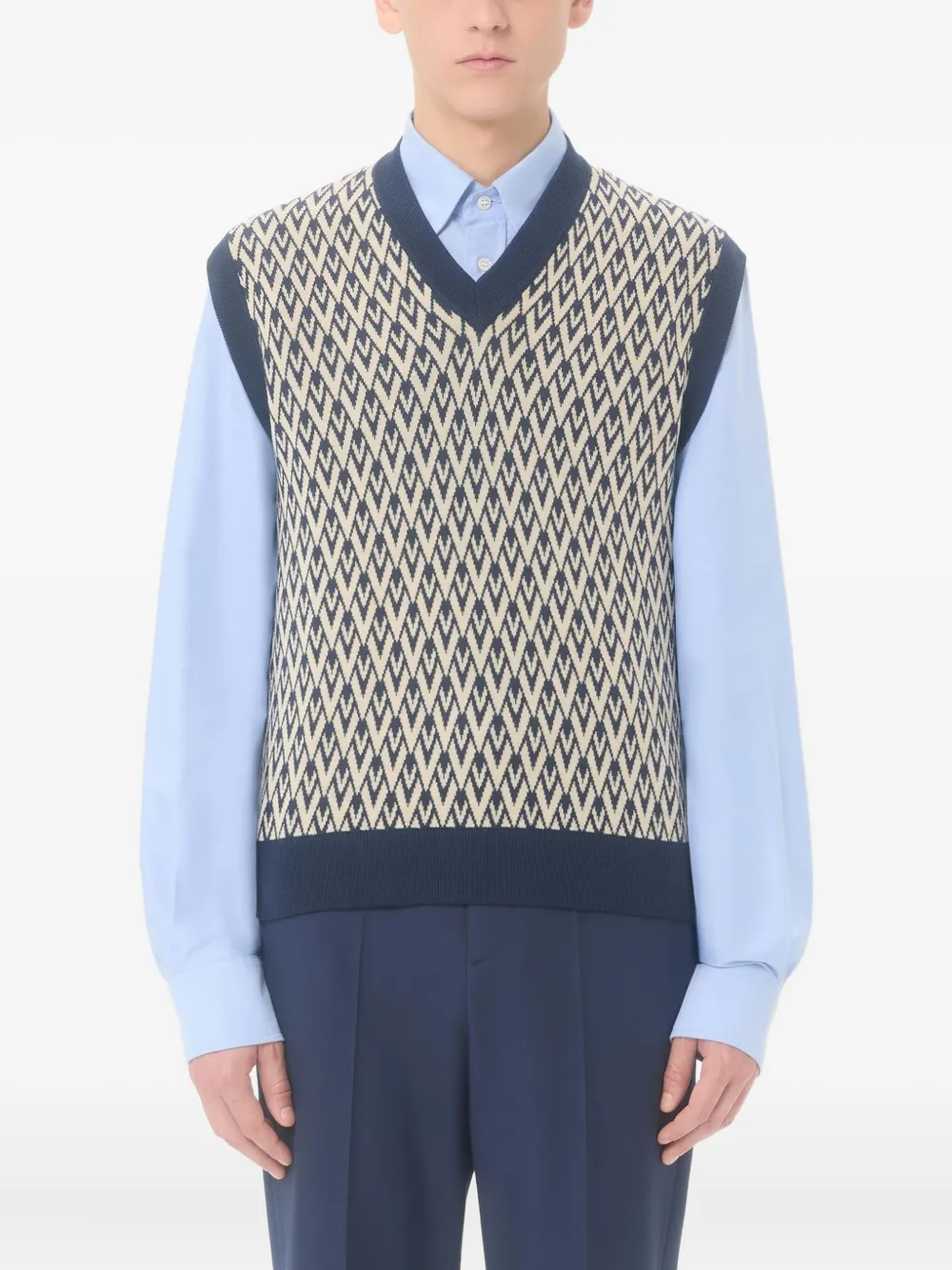 Toute La V jacquard vest