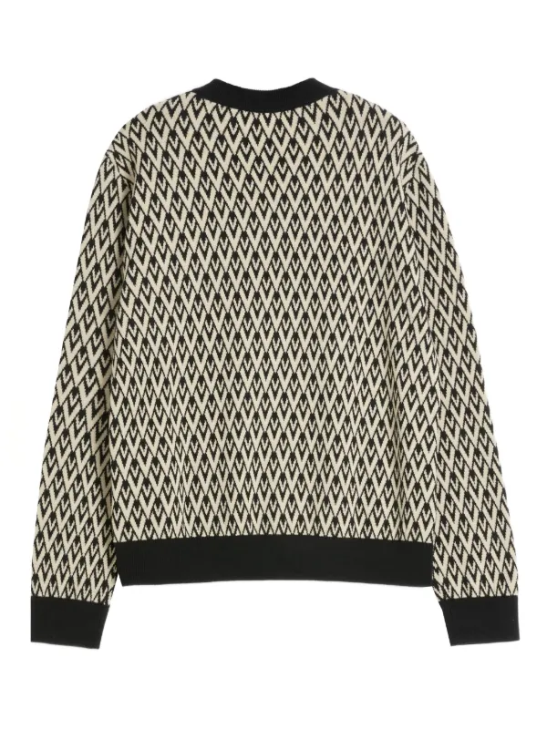 Valentino Garavani Toute La V Jacquard Sweater Black