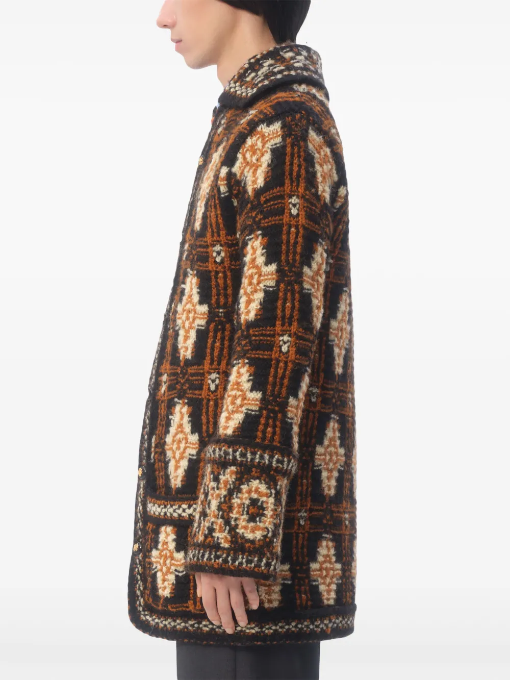 Valentino Garavani Wollen vest met geometrisch patroon Zwart