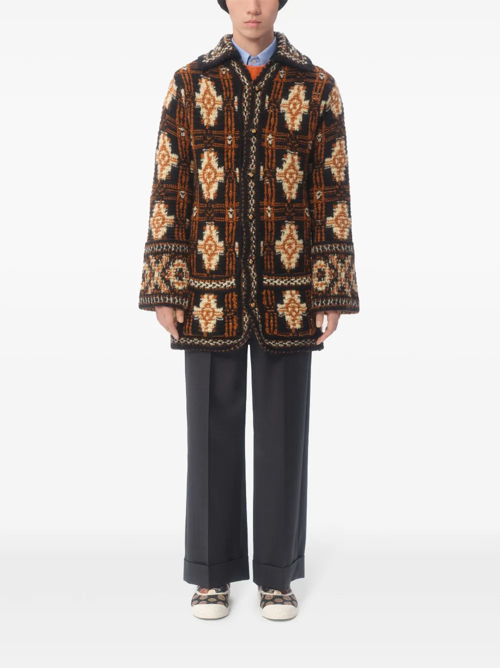 Valentino Garavani Wollen vest met geometrisch patroon Zwart