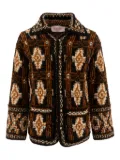 Valentino Garavani geometric-pattern wool cardigan - Black