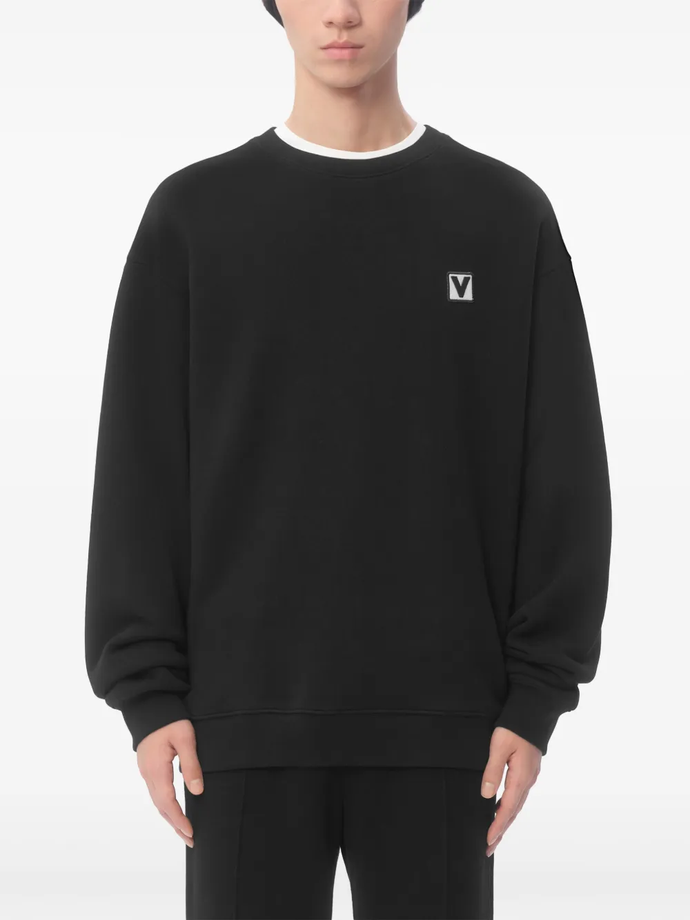 Valentino Garavani Sweater met logopatch Zwart