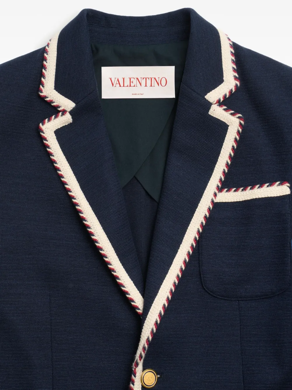 ジャケット VALENTINO GARAVANI Navy Blue Viscose Blazer Valentino Garavani Man Blazer Navy Size 42 Wool, Elastane