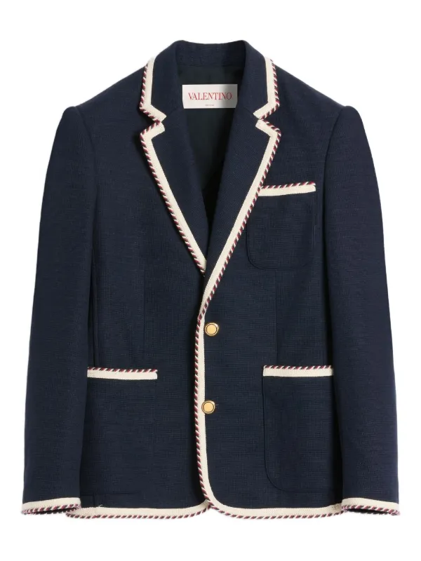 未使用★VALENTINO最高級ライン★ヴァージンウール★ブルゾン★ジャケット Valentino VLogo Wool Jacket Navy Valentino
