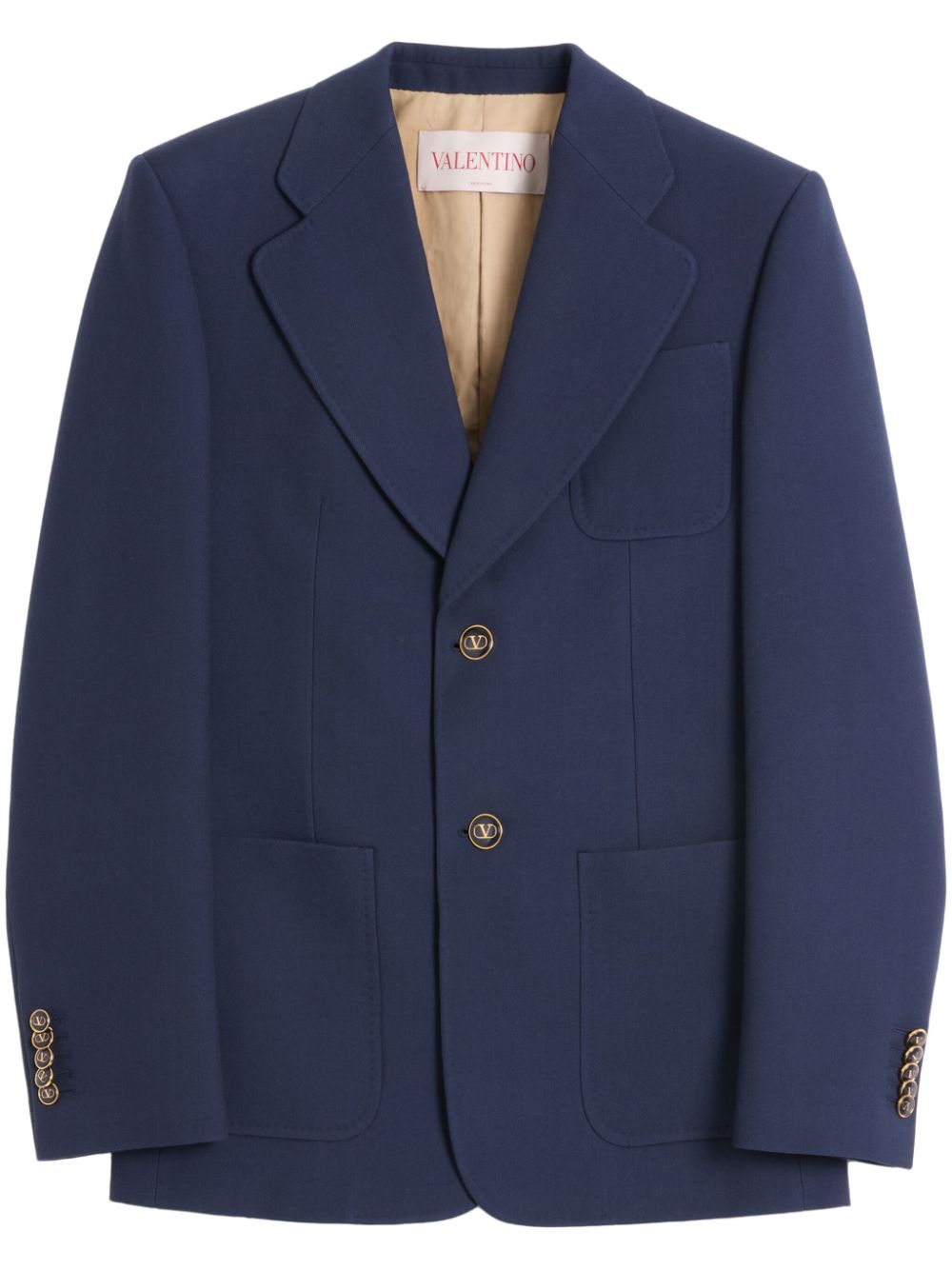 Valentino Garavani single-breasted gabardine jacket - Blue