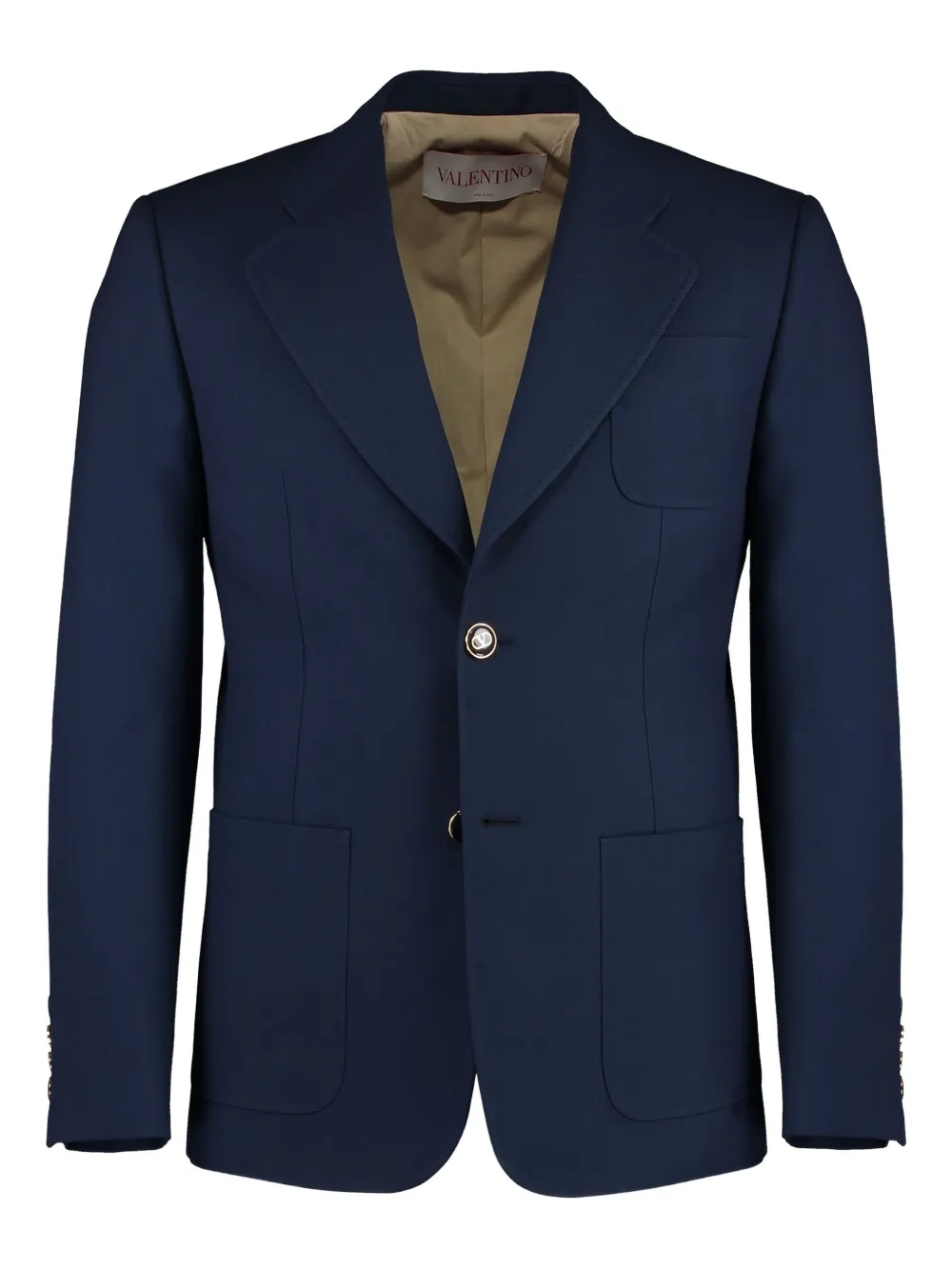 Valentino Garavani Gabardine jack met enkele rij knopen Blauw
