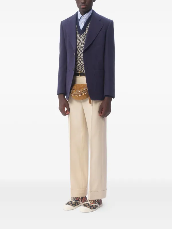 Valentino Garavani single-breasted Jacket | Blue | FARFETCH CA