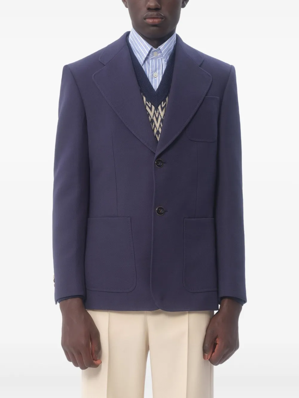  Valentino Garavani Single-breasted Jacket - Blue 