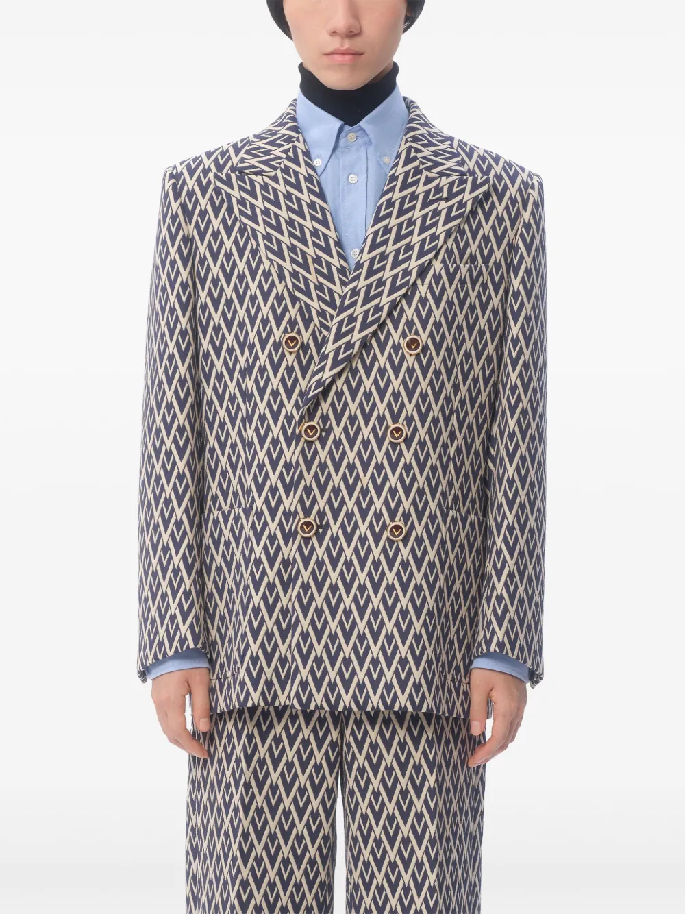 Valentino Garavani Blazer met dubbele rij knopen Wit