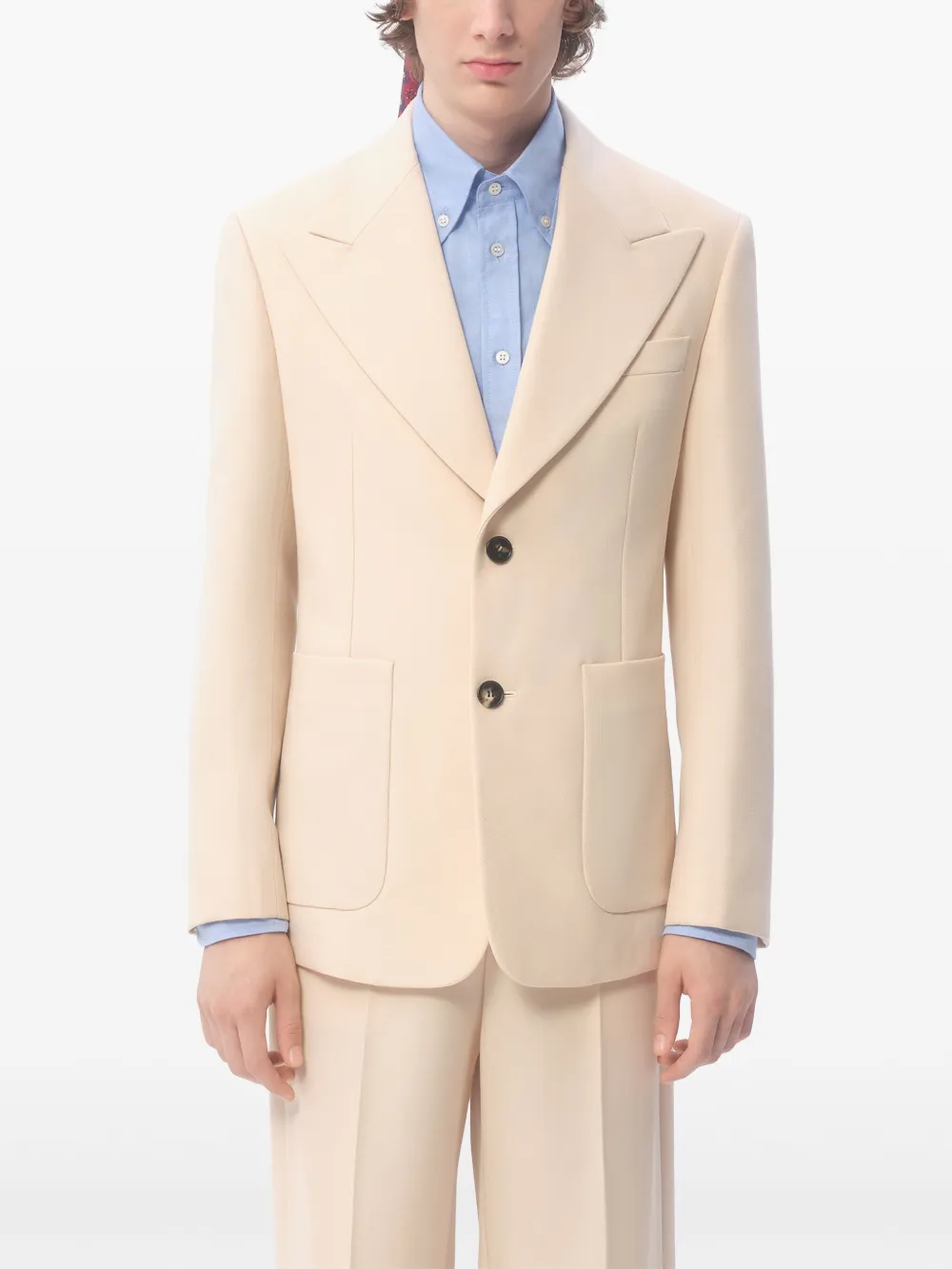 Valentino Garavani Blazer met enkele rij knopen Beige