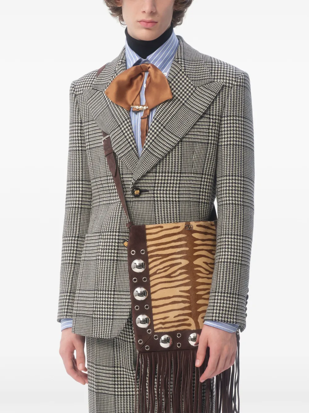 VALENTINO直営店 ライト ハウンドトゥース・ジャケット Valentino Garavani ハウンドトゥース シングルジャケット