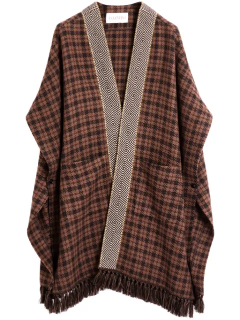 Valentino Garavani checked cape coat