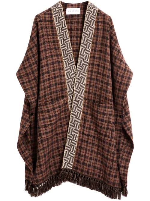 Manteau-cape à carreaux - Valentino Garavani - Modalova