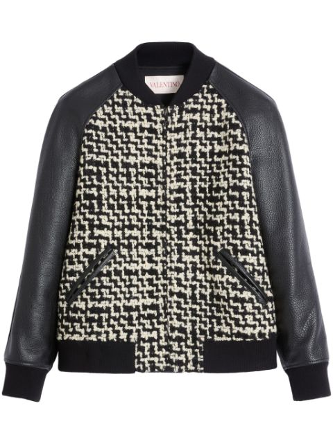 Valentino Garavani Chez Valentino-patch tweed bomber jacket