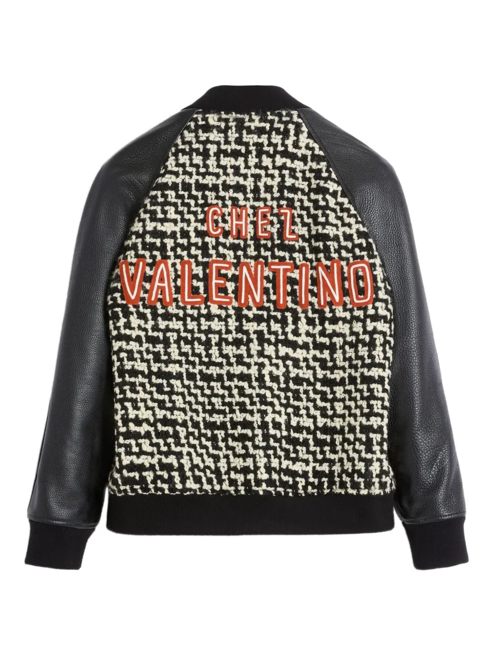 Valentino Garavani Tweed bomberjack met Chez-patch Zwart