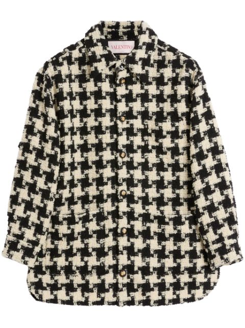 Valentino Garavani pied-de-coque wool shirt jacket