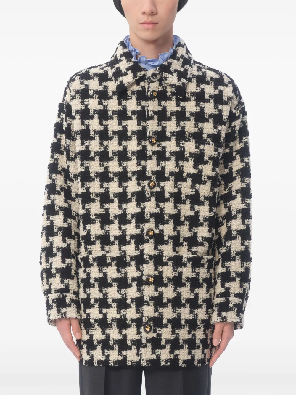 Valentino Garavani Wollen shirtjack met print Zwart