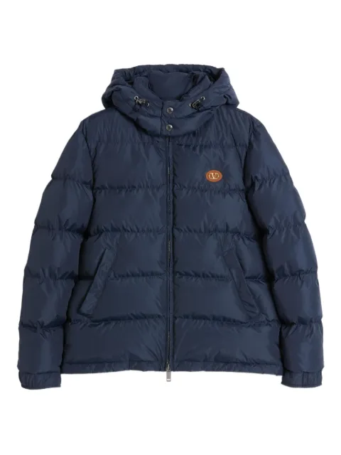 Valentino Garavani Daunen-Kapuzenjacke mit VLogo-Patch