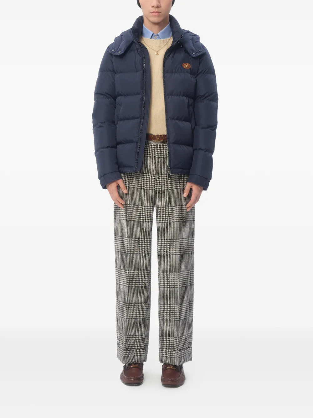 Valentino Garavani フーデッド ダウンジャケット | ブルー | FARFETCH JP