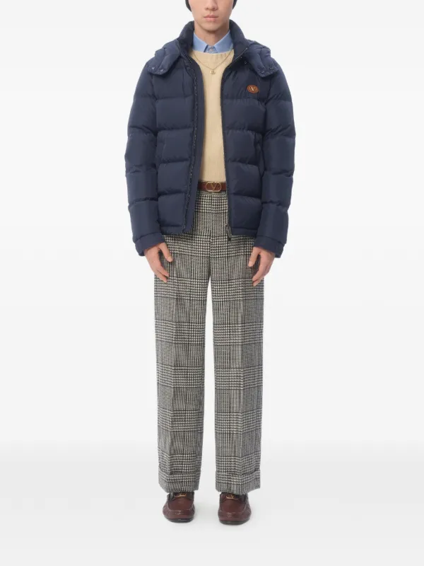 Valentino Garavani フーデッド ダウンジャケット | ブルー | FARFETCH JP