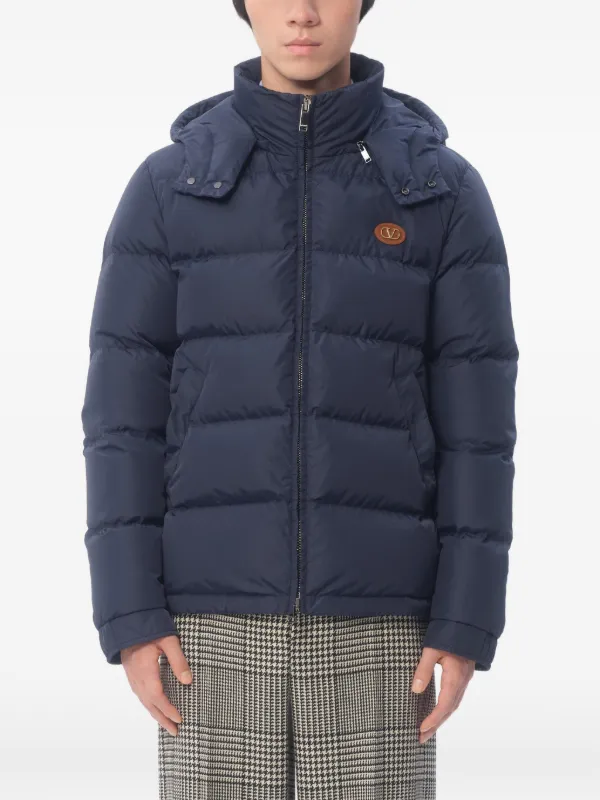 Valentino Garavani フーデッド ダウンジャケット | ブルー | FARFETCH JP