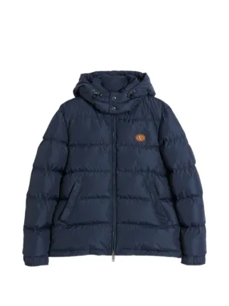 VALENTINO ダウンジャケット Valentino Garavani フーデッド ダウンジャケット | ブルー | FARFETCH JP