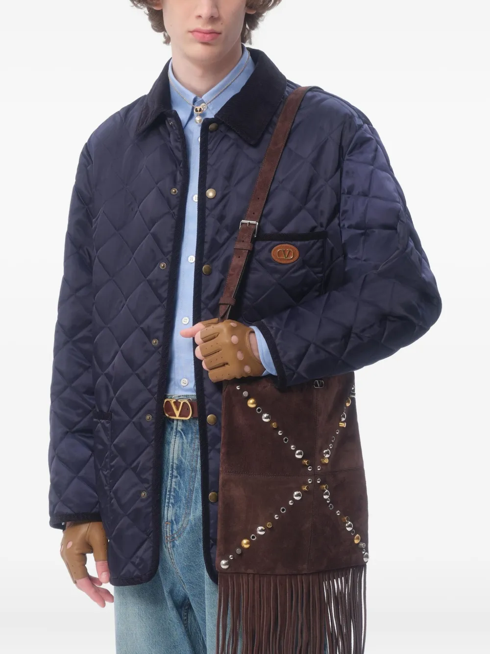 ヴァレンティノ  ウィンドブレーカー Valentino Garavani Vロゴ ウインドブレーカー | ブルー | FARFETCH JP