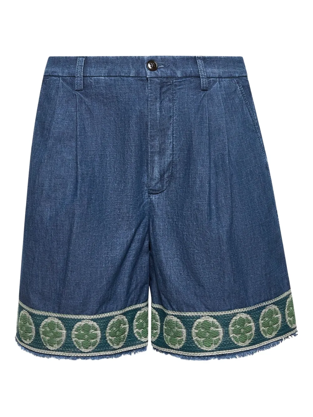 Valentino Garavani Denim bermuda shorts met jacquard afwerking Blauw