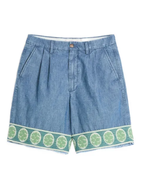 Valentino Garavani jacquard-hem denim bermuda shorts