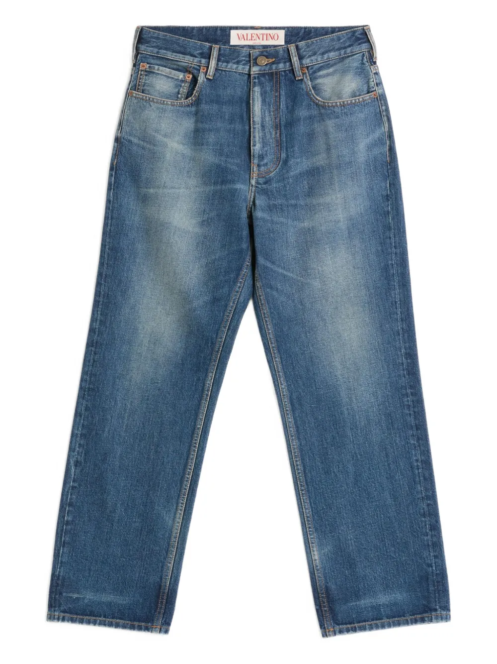 Valentino Garavani logo-patch washed straight-leg jeans | Blue | Image 1