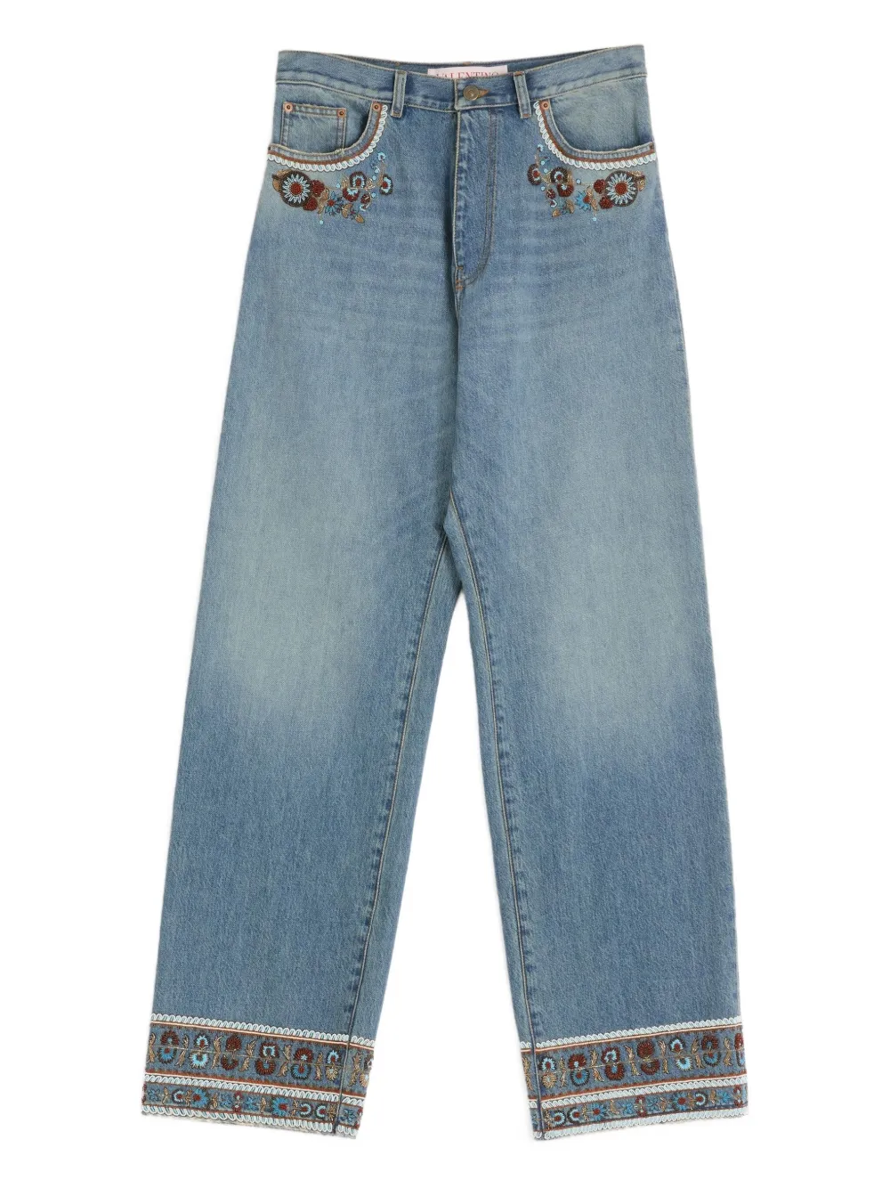Valentino Garavani エンブロイダリー ジーンズ - ブルー Valentino Garavani エンブロイダリー ジーンズ - ブルー
