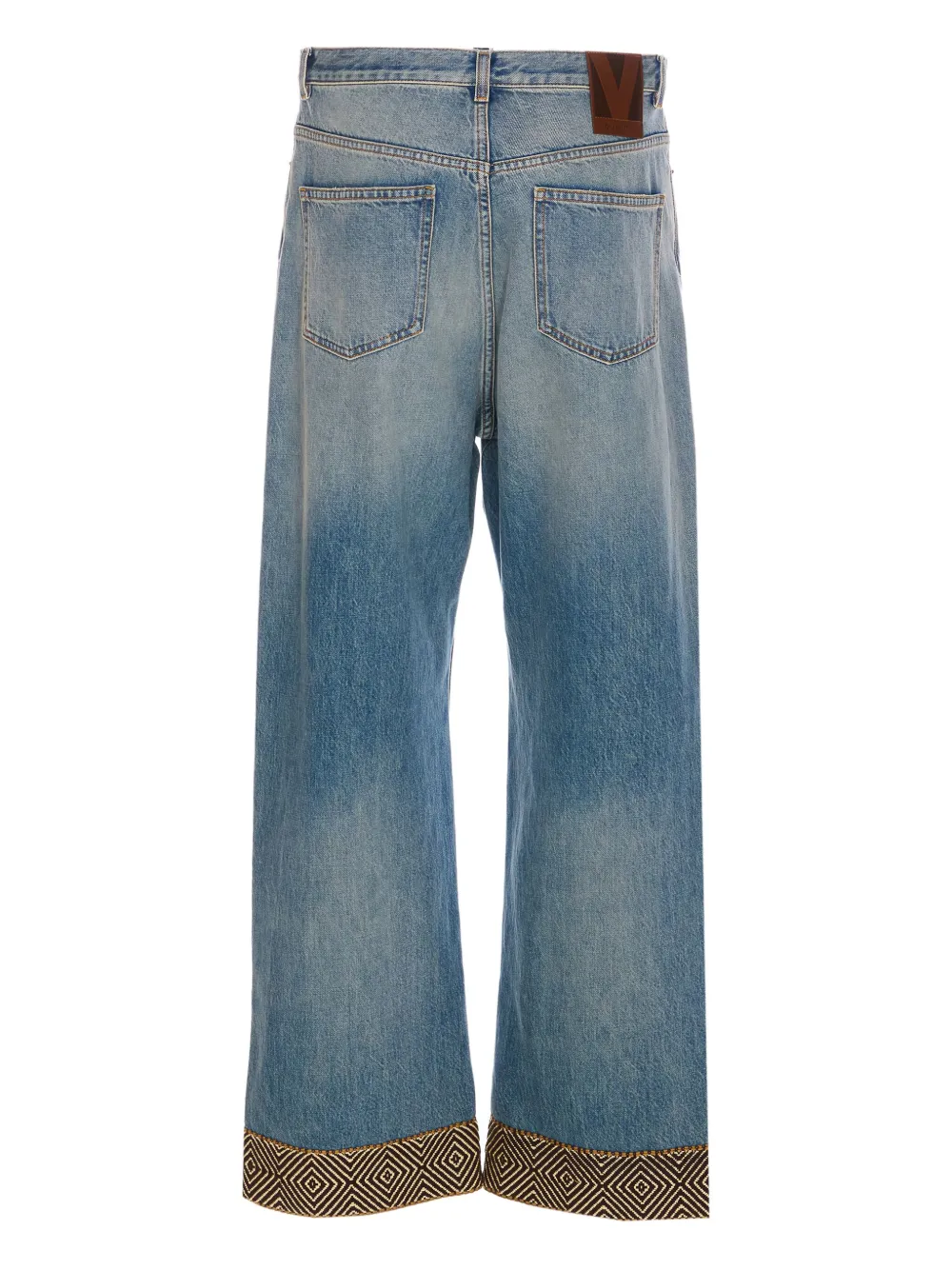 Valentino Garavani jacquard-hem wide-leg jeans | Wide-Leg Jeans | Image 2