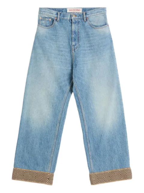 Valentino Garavani jacquard-hem jeans