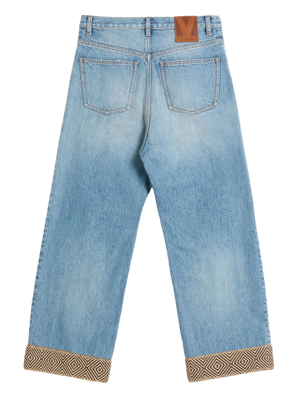 Valentino Garavani jacquard-hem jeans | Wide-Leg Jeans | Image 2