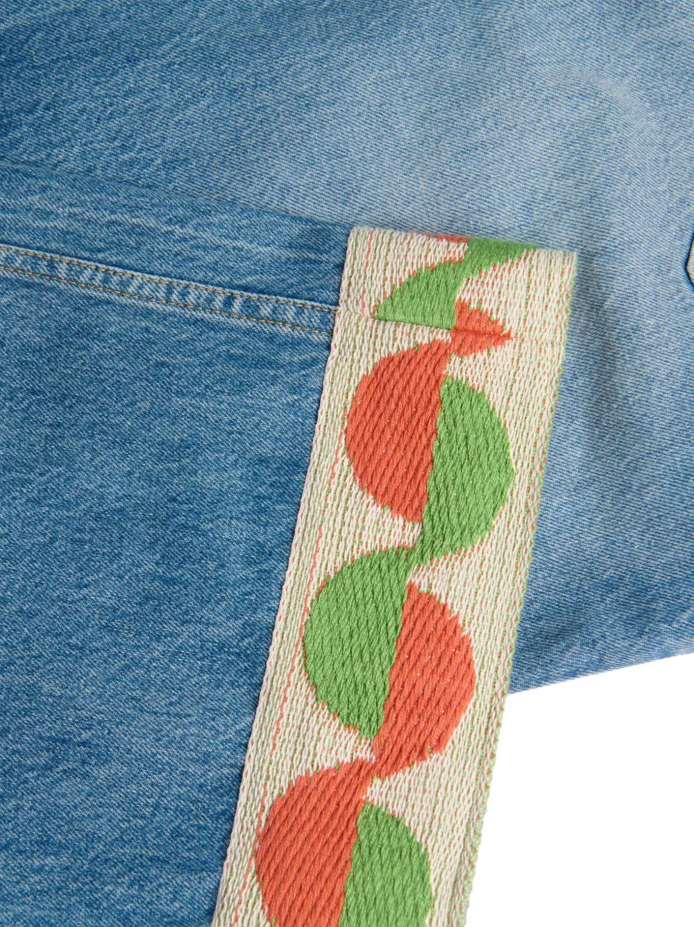 Valentino Garavani jacquard-hem jeans | Wide-Leg Jeans | Image 2