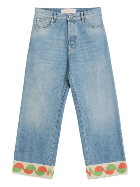 Valentino Garavani jacquard-hem jeans