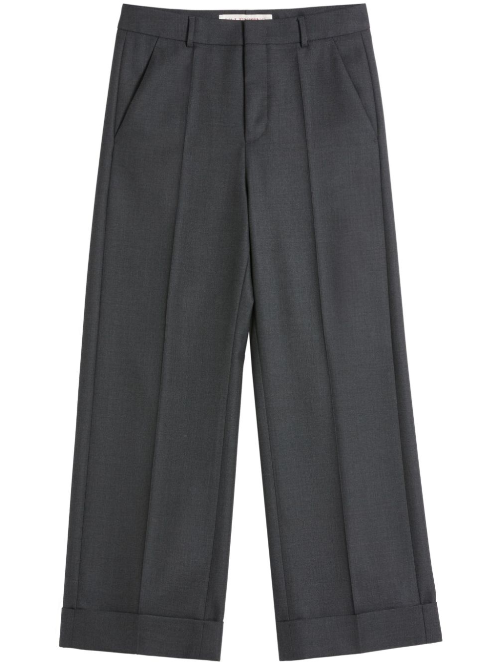 Valentino Garavani turn-up wool gabardine trousers - Grey