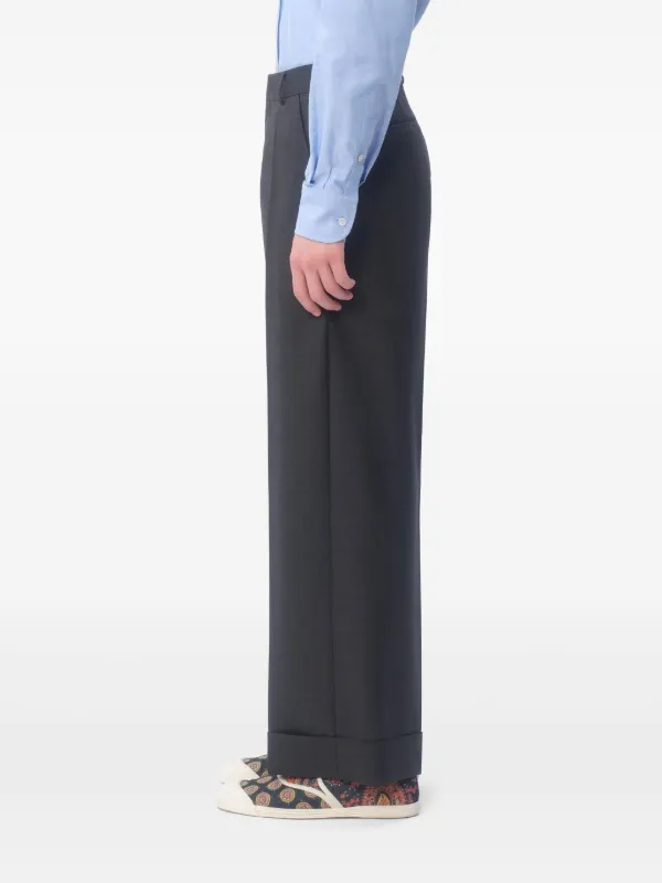 Valentino Garavani Wool Gabardine Trousers | Grey | FARFETCH