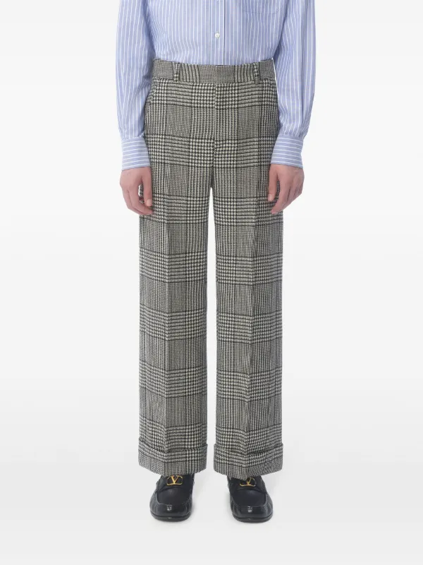 Valentino Garavani チェック パンツ | ブラック | FARFETCH JP